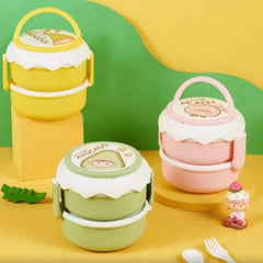 Circle Shape 2 Layer Lunch Box